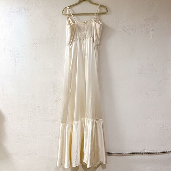Reformation Venetia Silk Wedding Dress in Ivory Size 12 NEW - Picture 3 of 11